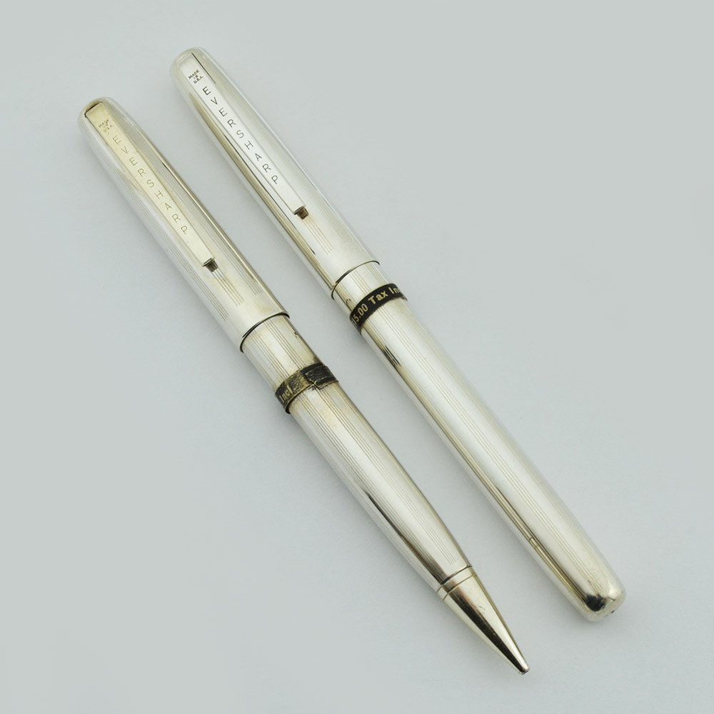 Eversharp Slim Ventura Fountain Pen Set Sterling, Fine Nib (Near Mint